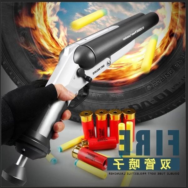 

5495eat chicken s686 double barrel shell throwing soft sun laifu handgun model boy toy gun