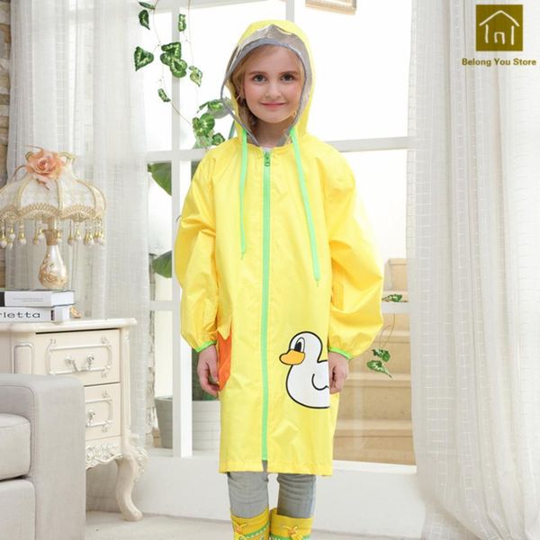 

cute outdoor children hiking rain poncho polyester safe light cover raincoat barn waterproof raincoats gear qkr086, Red;brown