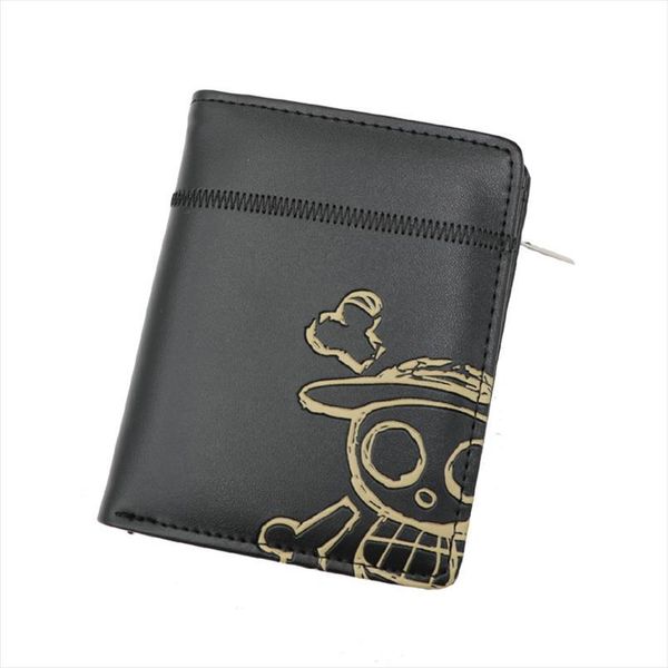 

anime one piece the skull of luffy zipper purse. more than 10 types creative black wallets to choose for collection, Red;black