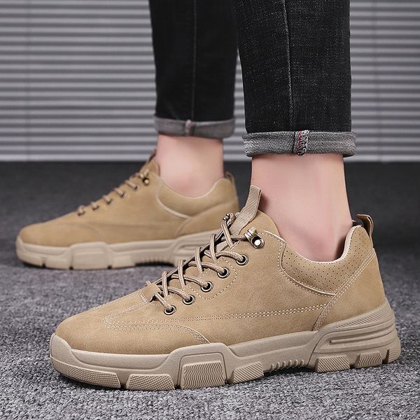 

men casual shoes flat outdoor fashion autumn spring leather low sneakers male non-slip breathable comfortable