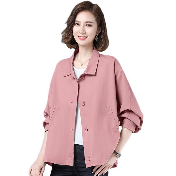 

women's jackets women spring autumn jacket 2021 korean loose casual thin wild long sleeve short cotton cardigan coat female jd1268, Black;brown