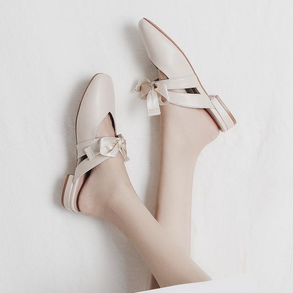 

loafers slippers casual female shoes slides cover toe low luxury 2021 soft flat summer rome basic fabric hoof heels rubber pu, Black