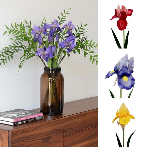 

artificial flowers for weddings decorations real touch iris fake party supplies home decor decorative & wreaths