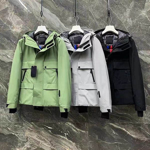 

2021 hoody bomber jacket men mulit-pocket cargo jackets designer steetwear autumn hip hop windbreaker coats, Black;brown