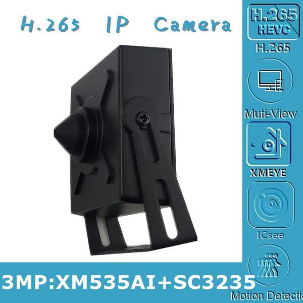 

cameras 3mp ip metal mini box camera 3.7mm lens xm535ai+sc3235 2304*1296 h.265 onvif vms xmeye irc p2p motion detection all color