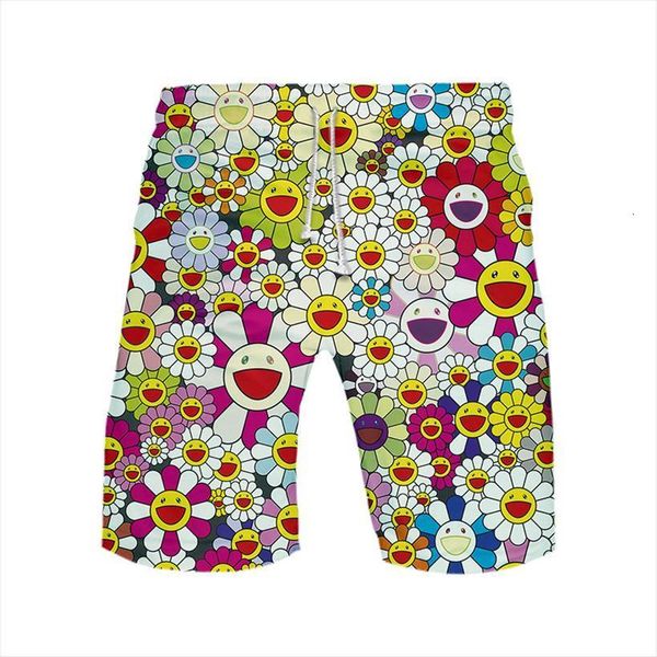

3d flower shrots and womens shorts men color summer clothes harajuku plus size streetwear, White;black