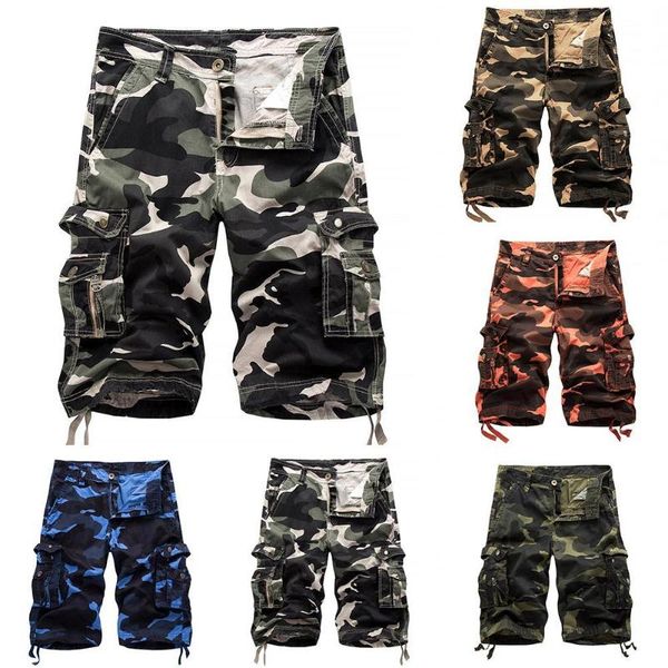 

summer casual outdoor men camouflage cargo shorts baggy fifth pants trousers men's, White;black