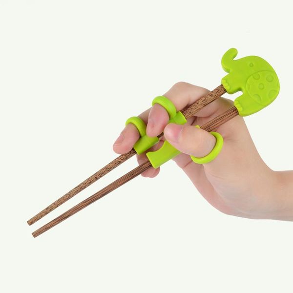 

chopsticks 1pair cute multicolor children training cartoon chopstick wooden kids non-slip