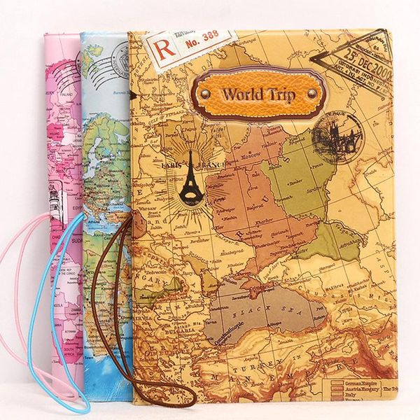 

card holders 2021 fashion cool cartoon 3d passport cover men pvc leather travel holder case 14*9.6cm id 22 styles name, Brown;gray