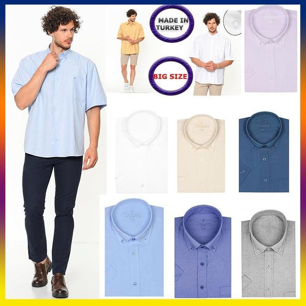 

short sleeve casual shirt men's solid cotton oversize businees office shirts beach blouse 2021 summer clothing plus size varetta dress, White;black