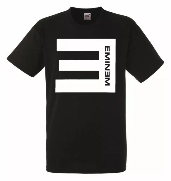 

eminem black mens t-shirt men rock band tee shirt, White;black