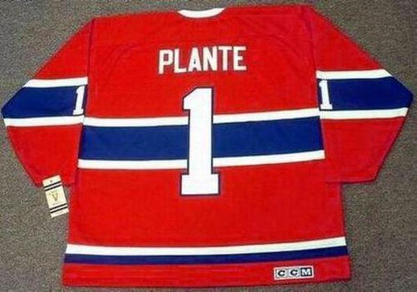 

men women youth jacques plante montreal canadiens 1959 vintage hockey jersey goalie-cut quality any name any number., Black;red