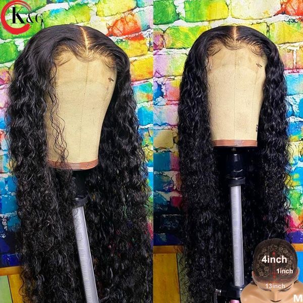 

natural curly t-part lace front human hair wigs 150% density scalp closure with baby non-remy1, Black;brown