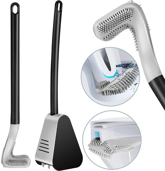 

bath accessory set wall-mounted silicone golf soft toilet brush no dead cleaning long handle wc tools bathroom products