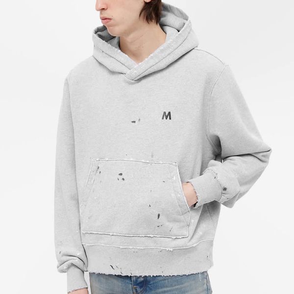 

21fw classic simple solid hooded sweatshirt fashion autumn winter pullover casual letter printed high street hoodies for men women couples s, Black