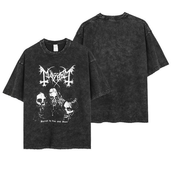

men's t-shirts men vintage washed t shirt 2021 harajuku streetwear oversized hip hop t-shirt torn graphic printed, White;black