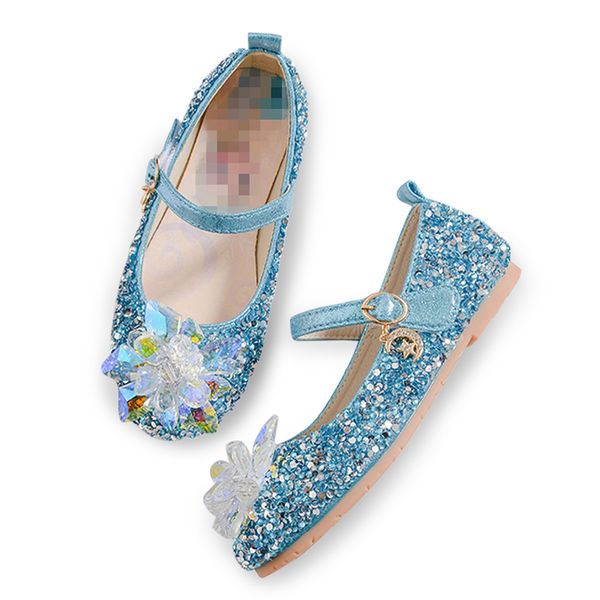 

designer shoes princess crystal shoes girls 2 shoes sequins sandals cosplay snow queen elza accessories kids birthday near year, Black