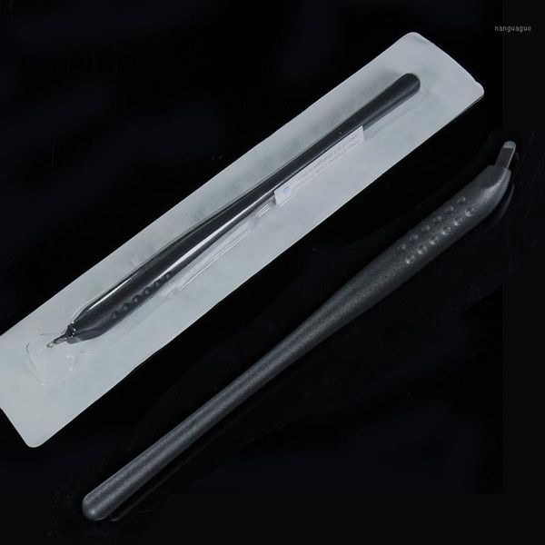 

quality item 10pcs microblading handmade disposable pen with needles 18u eyebrow tattoo permanent makeup shape blades1