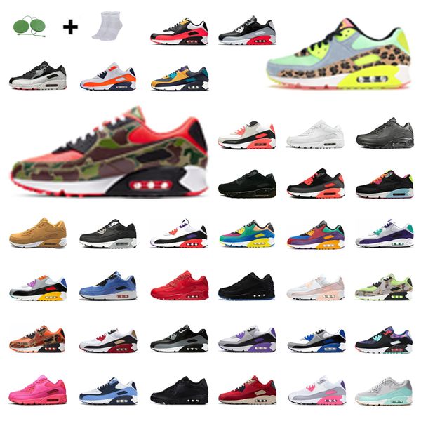 

running shoes 90 mens women wolf grey orange white black dot camo reverse duck volt premium trainers sneakers sport size 36-45