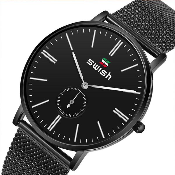 

wristwatches swish men quartz wristwatch male watch men's watches calendar week display man relogio masculino drop, Slivery;brown