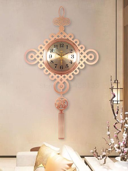 

wall clocks chinese style knot clock, metal home living room, classical style, quiet atmosphere, european clock