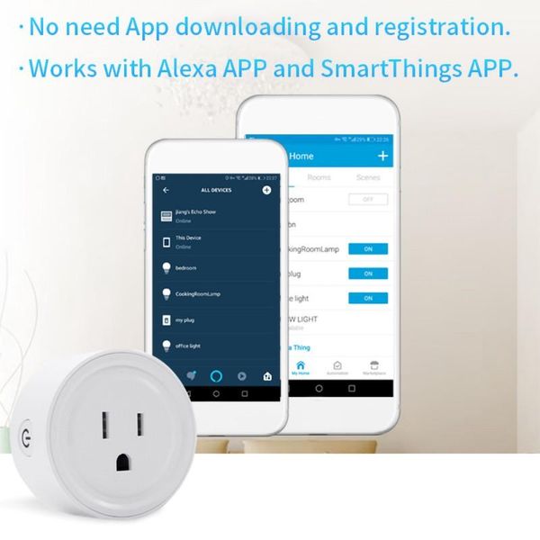 

smart power plugs zigbee timing plug socket phone switch voice control us standard for things hub/wink hub/zigbee ha hub