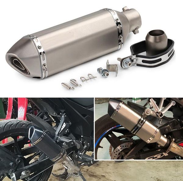 

motorcycle exhaust system 51mm universal pipe muffler racing escape ak moto for mt07 r15 tmax 500 fz6 cb400 er6n