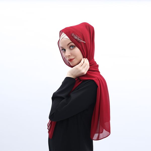 

chiffon abaya hijab scarf turban muslim hijabs foulard femme musulman turbans abayas for women headscarf turbantes jilbab, Red