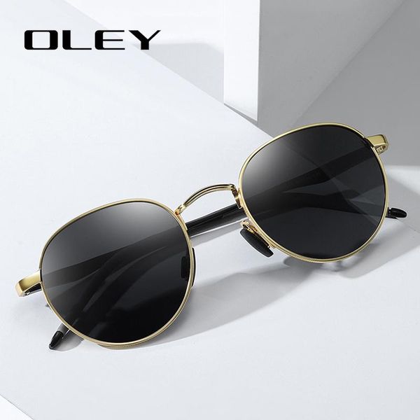 

sunglasses oley classic round polarized men's fashion luxury aluminum magnesium women's glasses drive anti-glare goggles, White;black