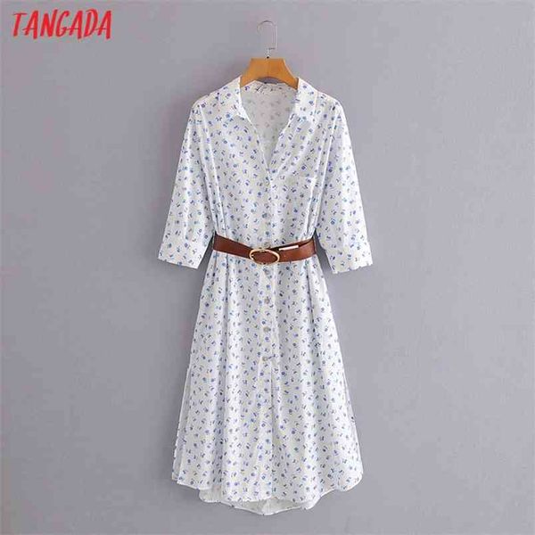 

autumn fashion women flowers print shirt long sleeve office ladies midi dress with belt 3a13 210416, Black;gray