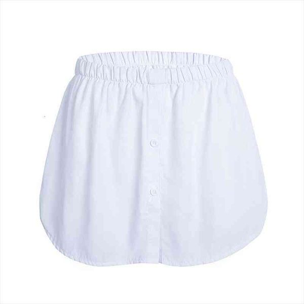 

All-match Shirts Fake Hem Plus Size Skirts Stack Up Inside Buttons Elastic Waist Detachable Apron, Black