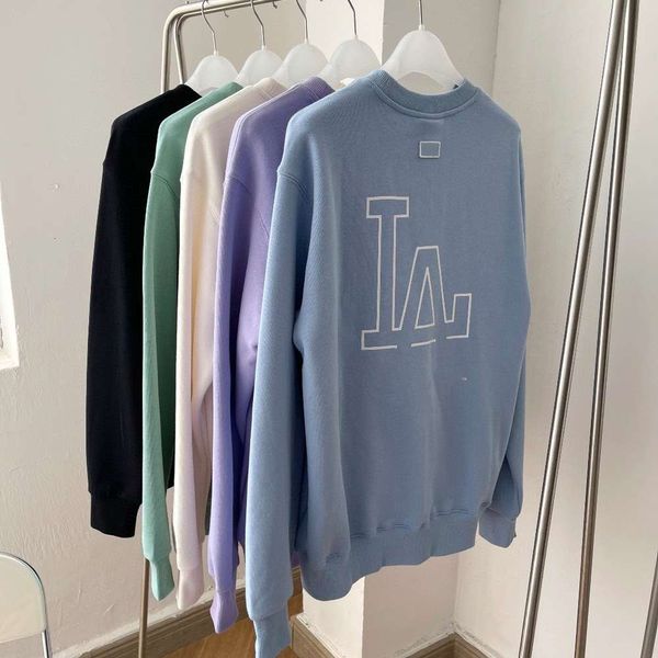 

korean team couple loose embroidery round neck sweater autumn casual 1109f2, Black
