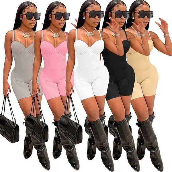 

designer jumpsuits womens clothing spring and summer bodysuit low chest suspender chest cup rompers 2022, Black;white