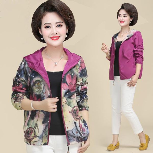 

women's jackets 2021 spring causal hooded flowers basic coats zipper lightweight long sleeve bomber famale t66, Black;brown