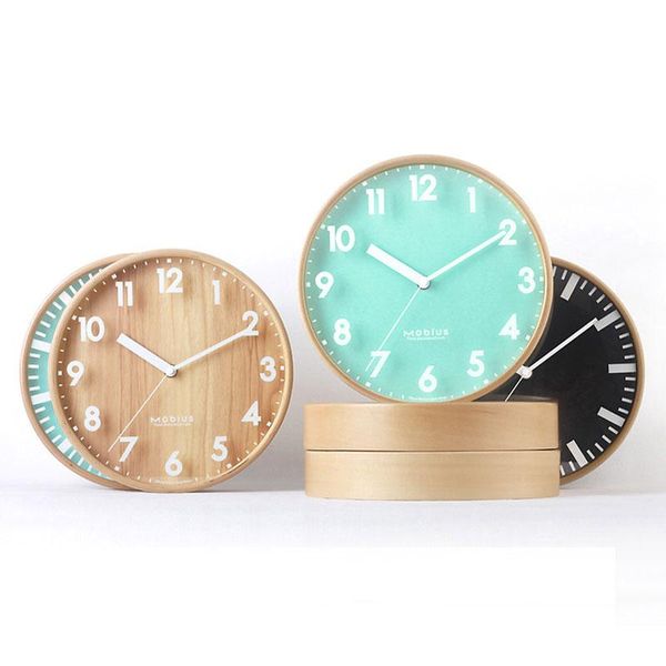 

wall clocks 10in wood creativity silent clock small size diameter 25.5cm kitchen living room decoration watches