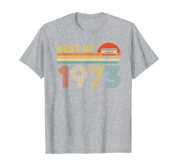 

46 years old t-shirt, made in 1973, vintage 46th birthday t-shirt, White;black