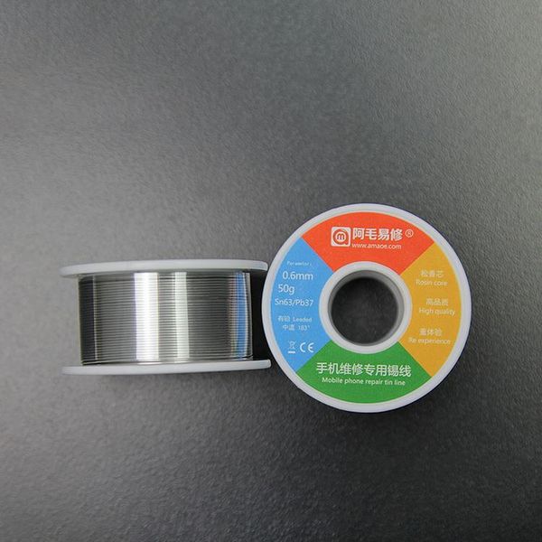 

professional hand tool sets amaoe leaded/lead-50g 0.3mm 0.5mm 0.6mm solder wire rosin core welding iron reel phone repair flux solderin