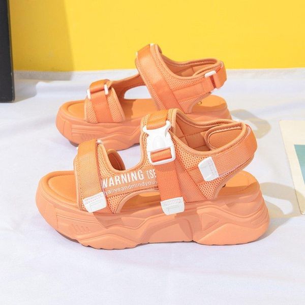 

women summer chunky sandals platform ulzzang designers mesh brand fashion 5cm wedge sandal beach casual shoes woman purple 2021, Black