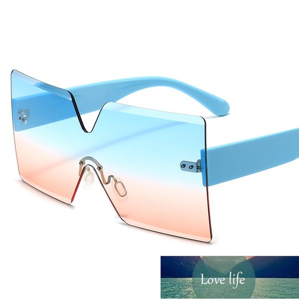 

oversized square rimless sunglasses women men brand designer gradient flat siamese sun glasses female travel gafa de sol factory price exper, White;black