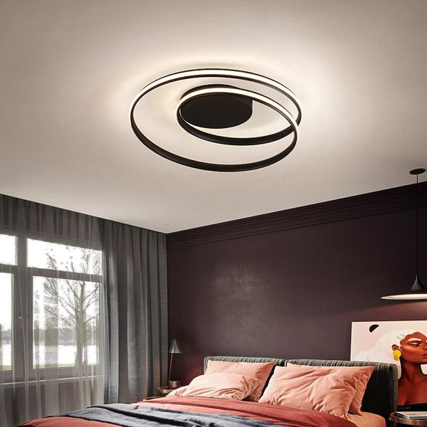 

modern chandelier lighting led for living bedroom room home decor light with remote control white black chandeliers