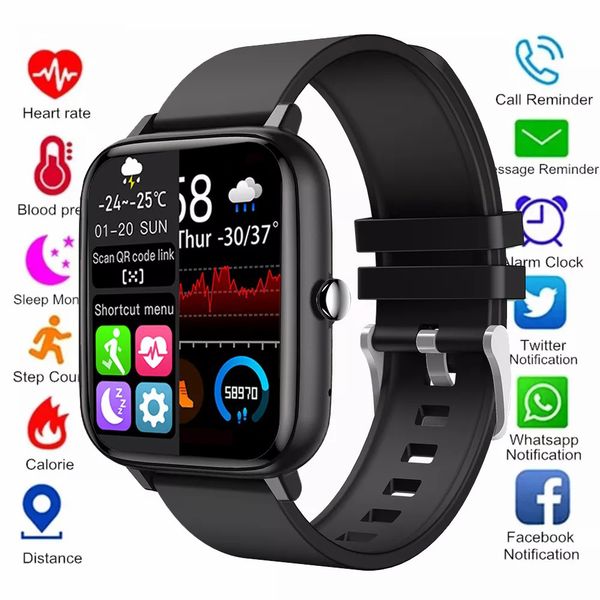 

smart watch men women p6 smartwatch sport fitness tracker waterproof bluetooth blood pressure heart rate monitor watches for ios android