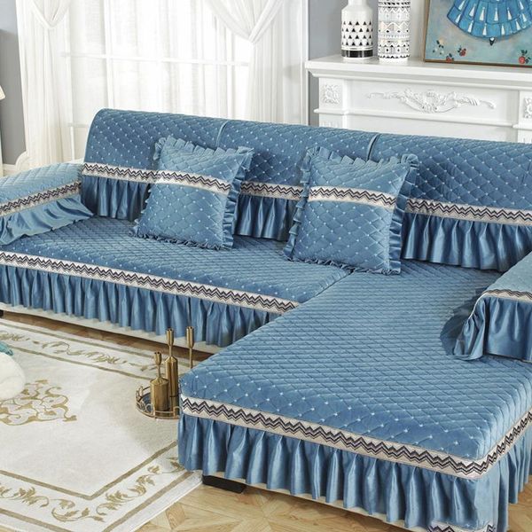 

chair covers 1pc european style non-slip plush embroidery universal sofa cover sectional couch anti-dirty for living room