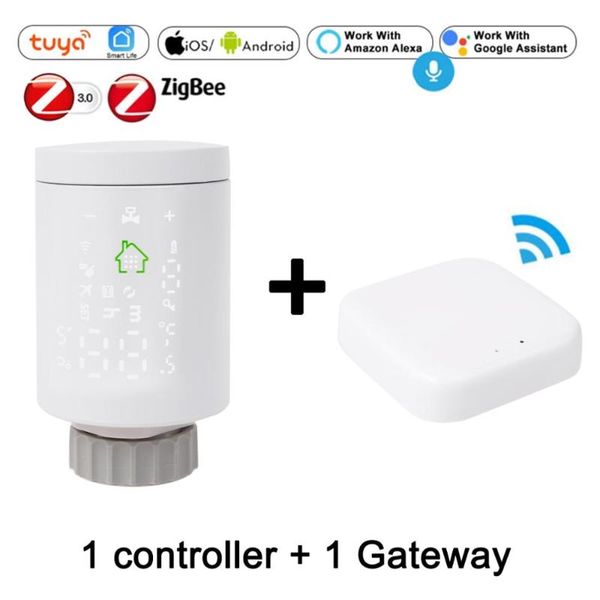 

smart home control tuya wifi zigbee thermostatic radiator actuator trvthermostat programmable alexa voice & phone app remote hy368