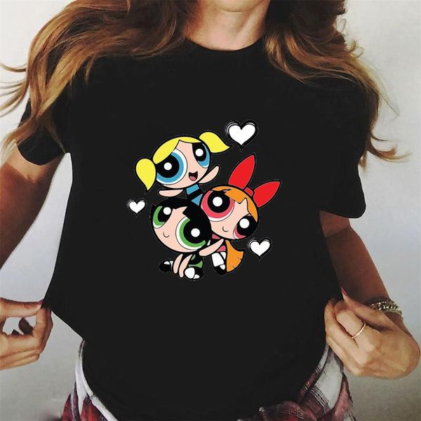 

women's t-shirt kawaii t shirt women print short sleeve shirts cute cartoon fashion casual black graphic tees female t-shirts, White