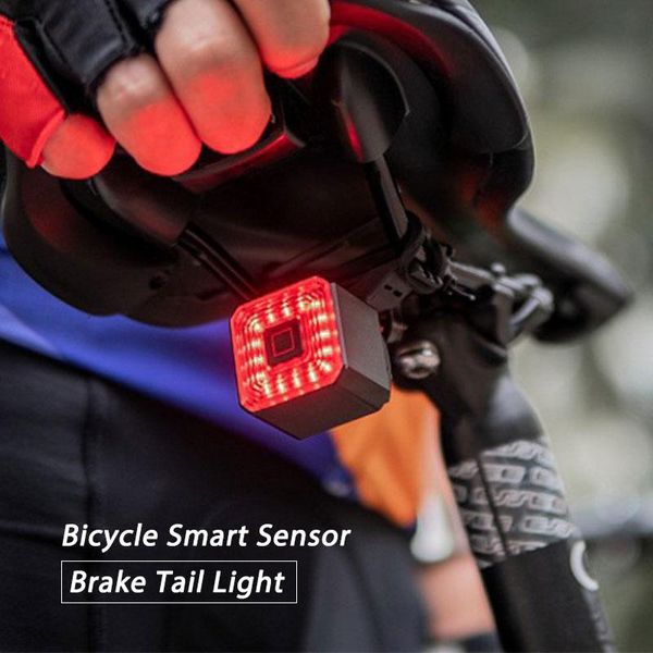 

waterproof seatpost bike taillight auto brake sensing mtb cycling rear light 6 modes usb rechargeable safety warning led lights