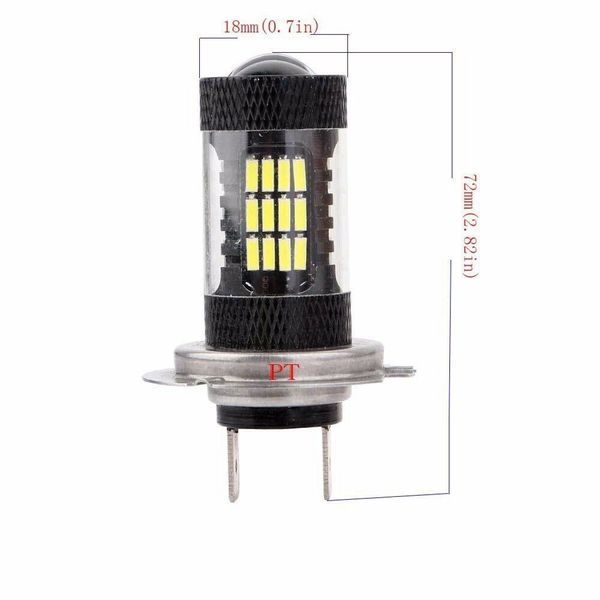 

h7 led 57 smd led headlight bulbs hi/lo beam lamp fog light kit 6000k white