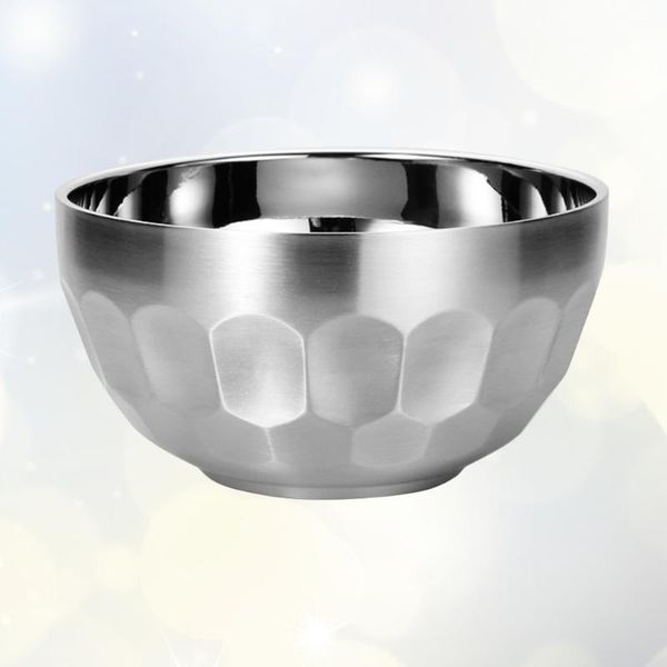 

bowls 304 stainless steel double layers insulated thickened bowl salad (silver 11.4cm)