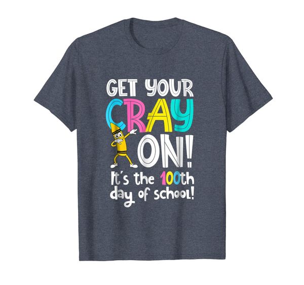 

100th day of school get your cray on funny teacher t-shirt, White;black