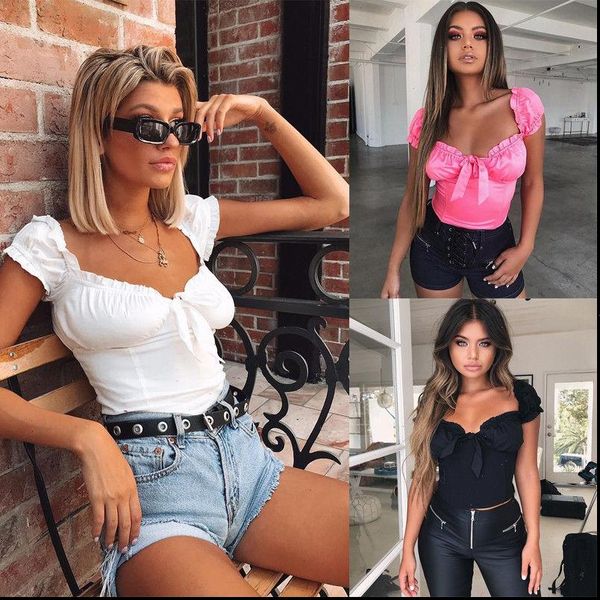 

casual solid v neck women shirts tank sleeveless crop shirt cami, White