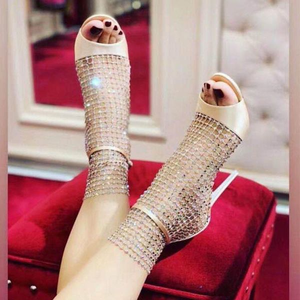 

boots open mouth shoes 2021 toe sandals fish women's banquet thin heel roman high size 42, Black